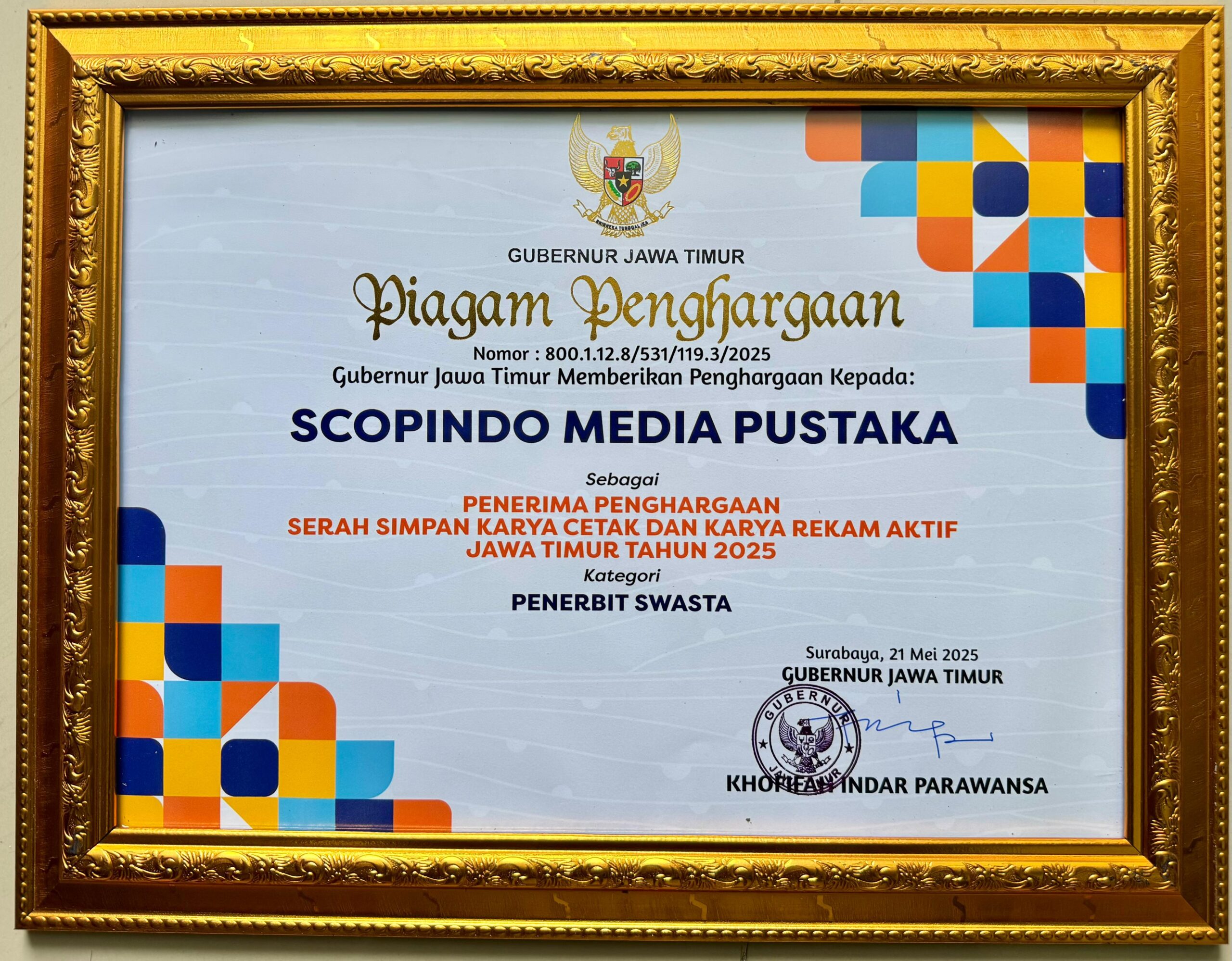Penghargaan SSKCKR Disperpusip Tahun 2025